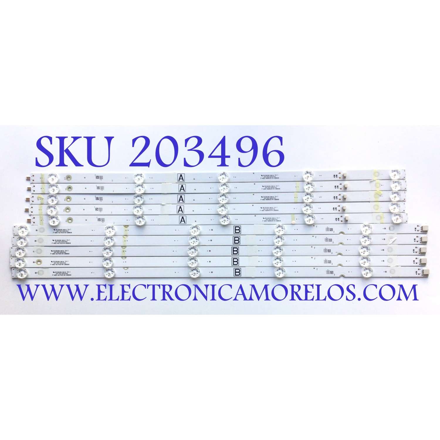 KIT DE LED'S PARA TV VIZIO (10 PIEZAS) / NUMERO DE PARTE 261501009370 / 261501009360 / F-60C-569X15-A-190918 / F-60C-617X15-B-190918 / V605A / V605B / P 0BM3B / PANEL SD600DU1.1 / MODELOS V605-G3 / V605-G3 LFTRYRKV